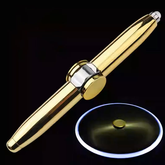 Rotating Fidget Pen with LED Light – Metal Ballpoint Pen