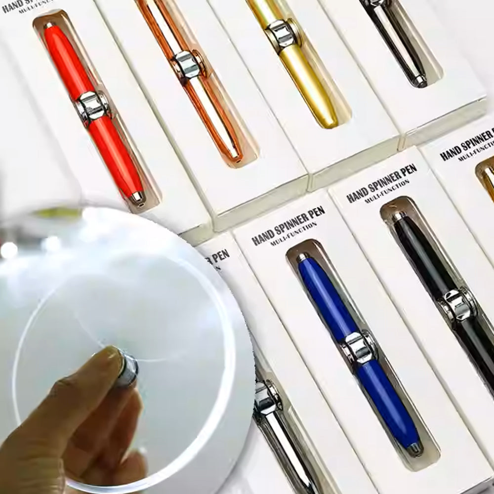 Rotating Fidget Pen with LED Light – Metal Ballpoint Pen